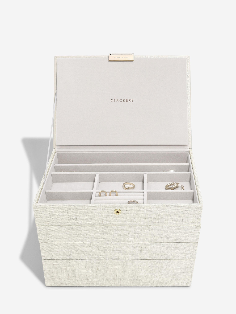 Органайзер для украшений и часов Stackers Classic Jewellery Box, 4 секции - Burgundy (Burgundy / бордовый / Burgundy / 600 / 700 / Органайзер-косметичка с крышкой)