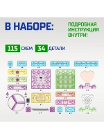 Конструктор блочный-электронный «В мире электроники», 115 сх