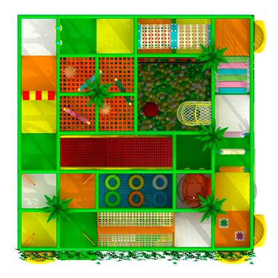 Детский игровой лабиринт с крышей «Мир добрых зверей» 7,38×7,38×6,1 м