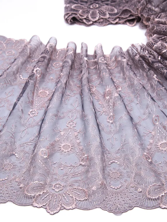 05-38 Вышивка на неэл. сетке 34см, Диадема, серый/лотос