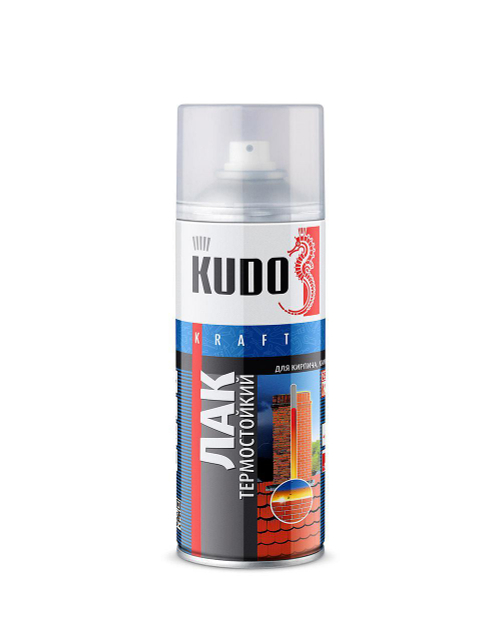 ЛАК АЭРОЗОЛЬНЫЙ KUDO ТЕРМОСТОЙКИЙ KU-9006 520МЛ