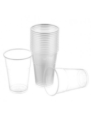Стакан 0,2л белый,прозрачный 1/10шт