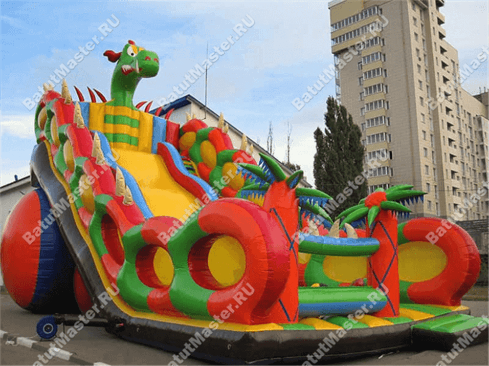 Батут-горка "Дракон 2", 16*8*11 м