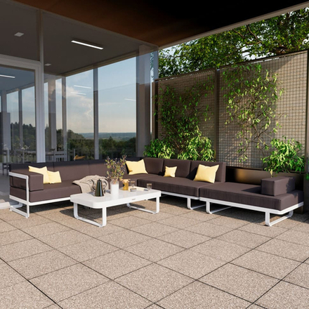 Лаунж зона угловая Ideal Patio ТЕСОРА антрацит - белый каркас