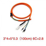 Провод кабель на мотор колесо S сечения 3x4мм2 + 5x0.3мм2 длина 100см общий D 10.5мм