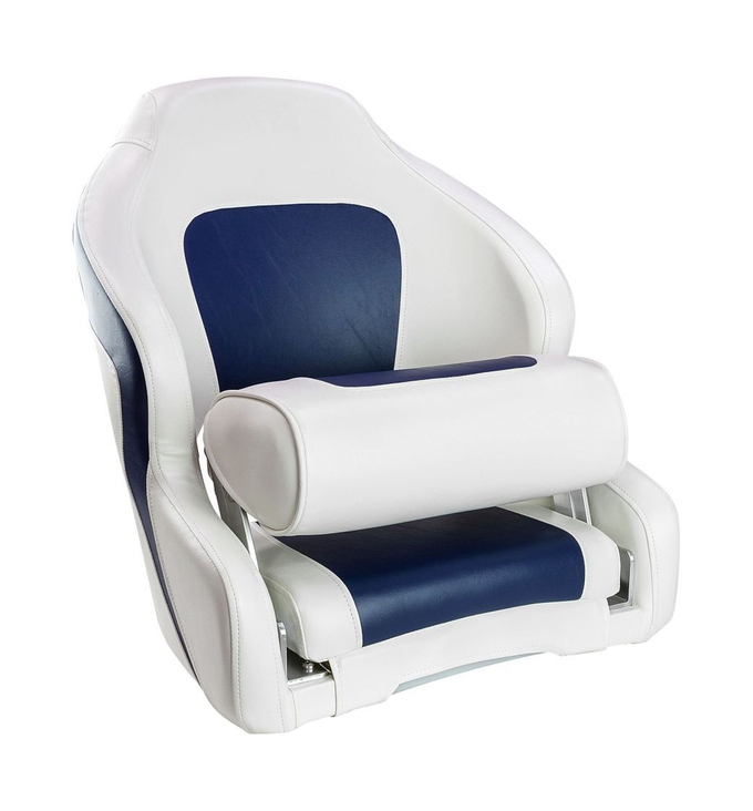 Кресло с болстером Delux Sport Flip Up, обивка белый/синий винил
