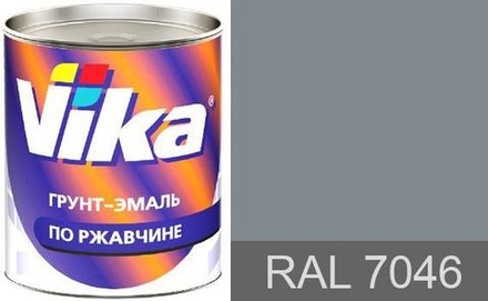 Грунт-эмаль по ржавчине телегрей VIKA RAL7046 0,9кг