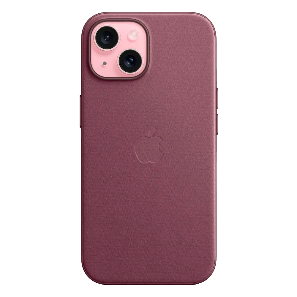 Тканевый чехол с поддержкой MagSafe Apple FineWoven Case для iPhone 15, Mulberry (Красная шелковица)