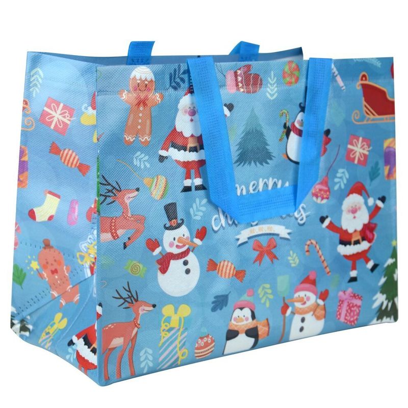 Сумка новогодняя Казахстан 33*25*17 см  шоппер Голубой  12 шт/уп