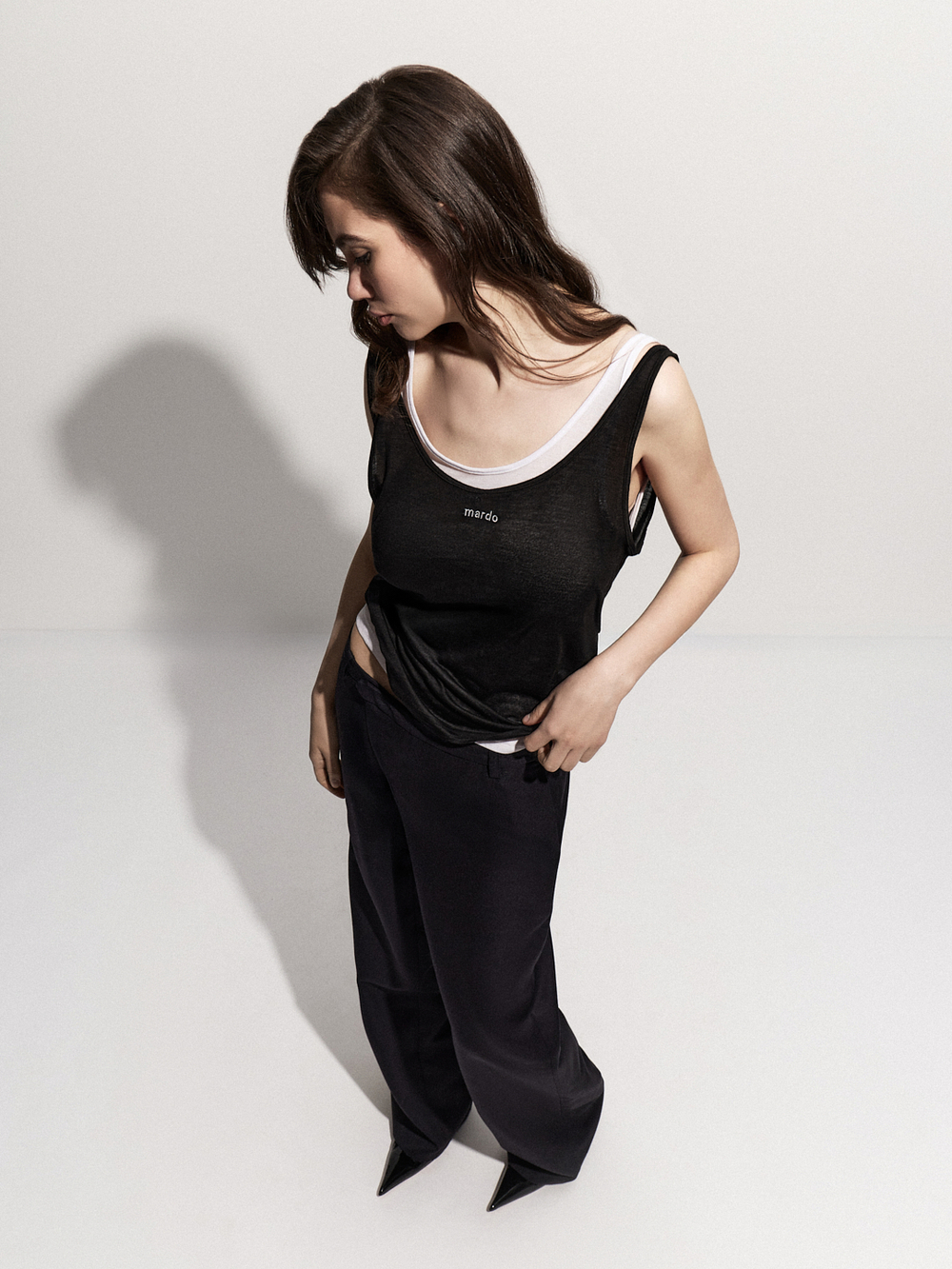 Белая полупрозрачная майка