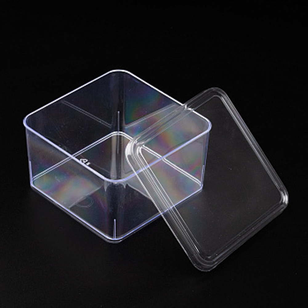 Креманка пластиковая Квадратная 350 мл с крышкой