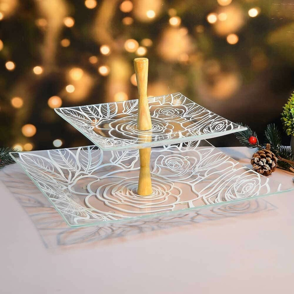 Фруктовница 2-х ярусная "Цирцея" белая, Э20-3,5