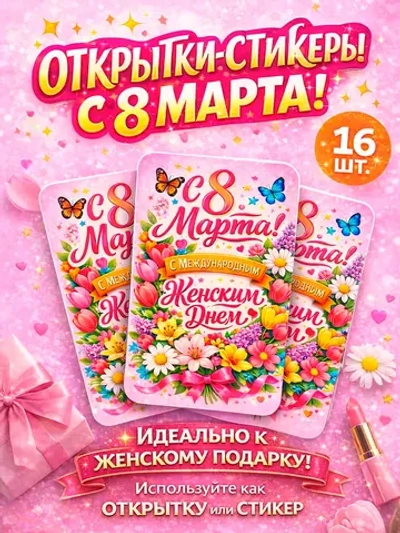Открытки-стикеры с 8 Марта