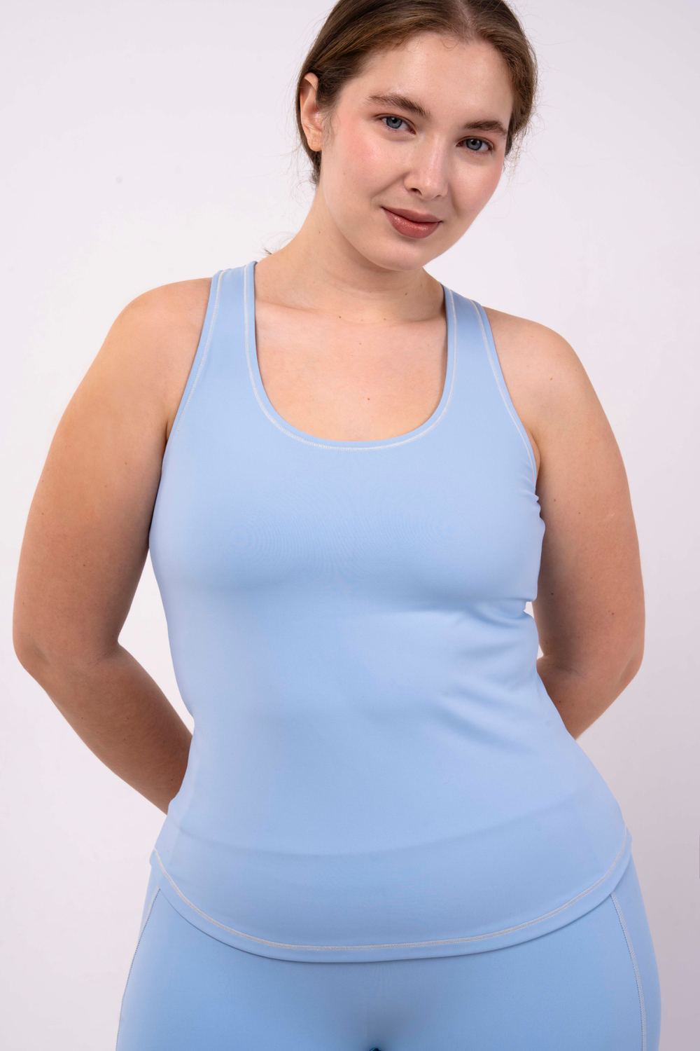 Спортивная майка из бифлекса с топом внутри