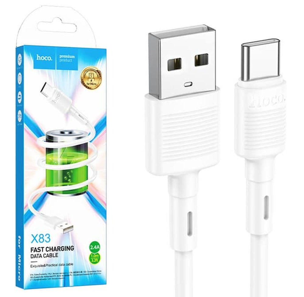 Кабель USB - TypeC HOCO X83 (белый) 1м