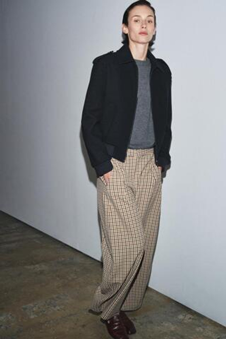 ZARA КУРТКА С ШЕРСТЬЮ — ZW COLLECTION, МОРСКОЙ СИНИЙ