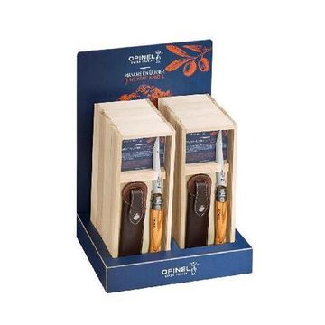 Складной нож Дисплей-набор из 8 шт филейных ей Opinel №10 c клинком из стали Sandvik™ 12С27, рукоять дерево (Бук)