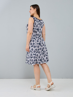 Платье П-012/хризантемы-горошек