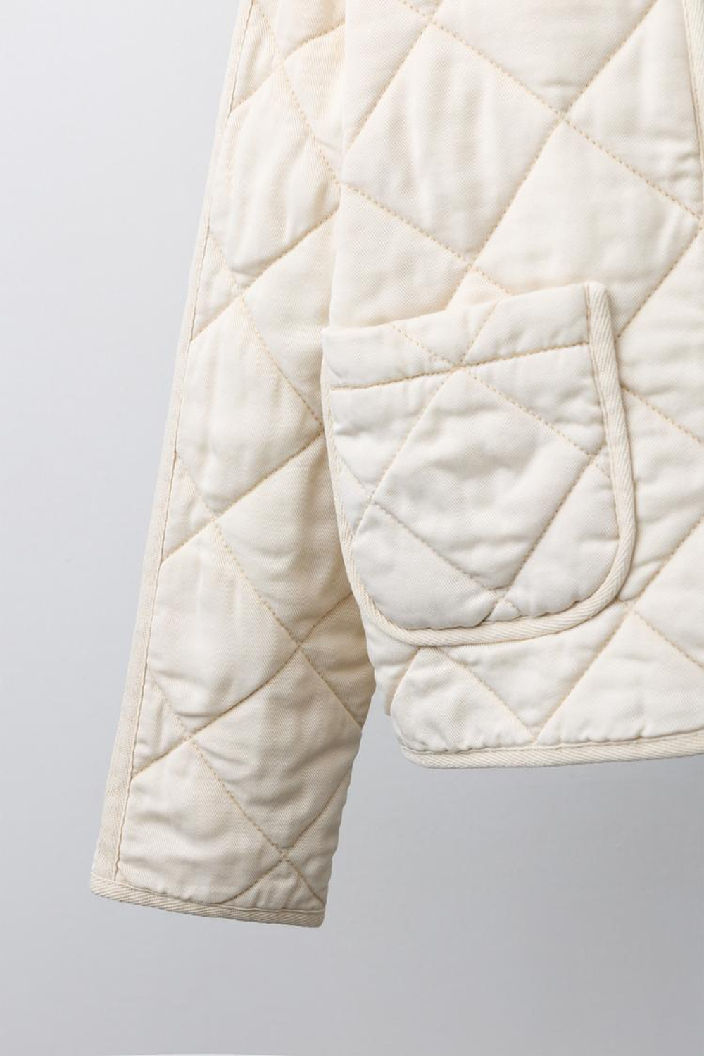 ZARA СТЕГАНАЯ КУРТКА НА МОЛНИИ, ЭКРЮ