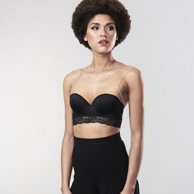 Серебристое украшение на плечи Magnifique Metallic Chain Shoulders & Back Jewelry (Цвет: серебристый)