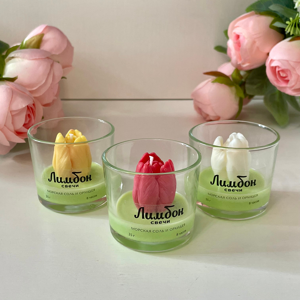 Ароматическая свеча "Красный тюльпан", 35 г