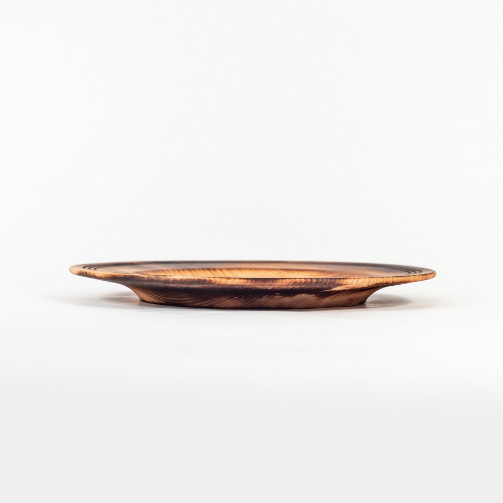 Деревянная плоская тарелка из сибирского кедра 205 мм T171