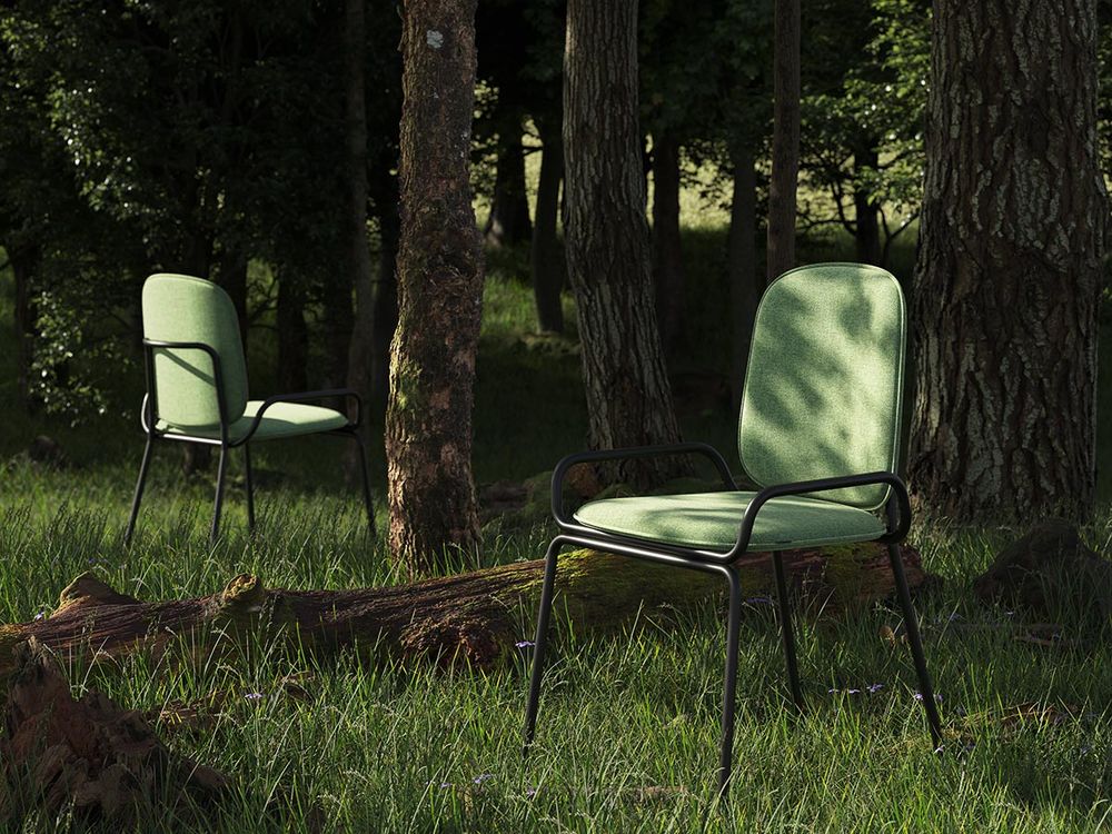 Стул Ror, 2 Frame, рогожка, черный /зеленый