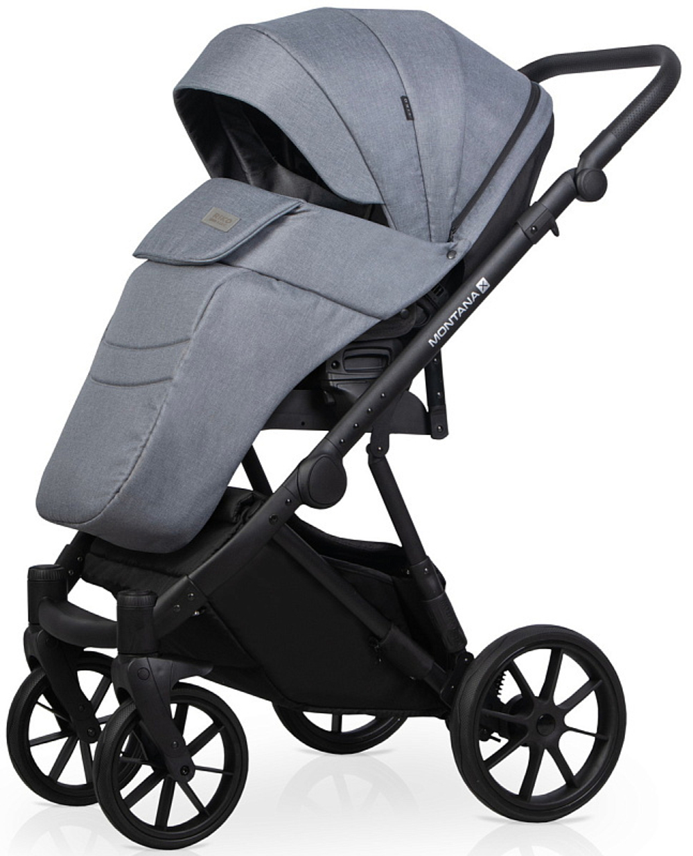 Детская коляска Riko Basic Montana X 2 в 1 52 Grey (серый)