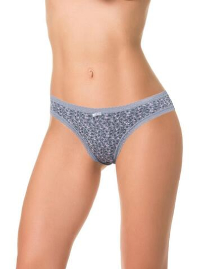 Трусики-слипы с растительным принтом (Размер: S) (Цвет: серый)