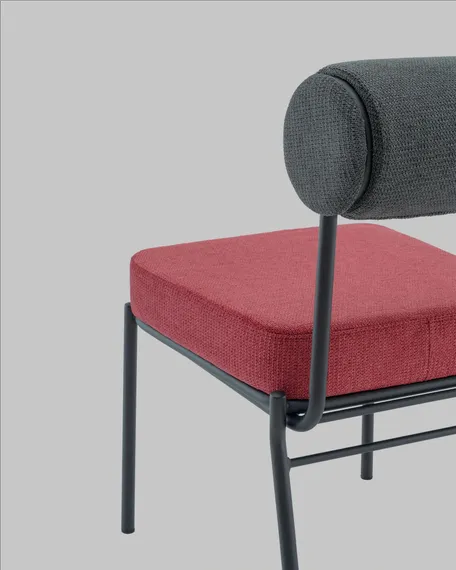 Стул обеденный Roller, тёмно-серый, бордо