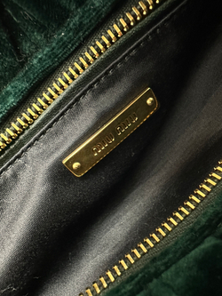 Сумка Miu Miu Emerald green velvet Shoulder bag