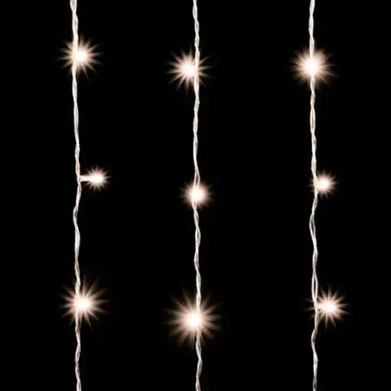 Светодиодный занавес 2*2 м., 400 теплых белых LED ламп, облегченный, прозрачный провод ПВХ, LTC (PCL400NOT-10-2WW)