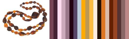 Стильное колье из тёмного янтаря в два ряда (7413)