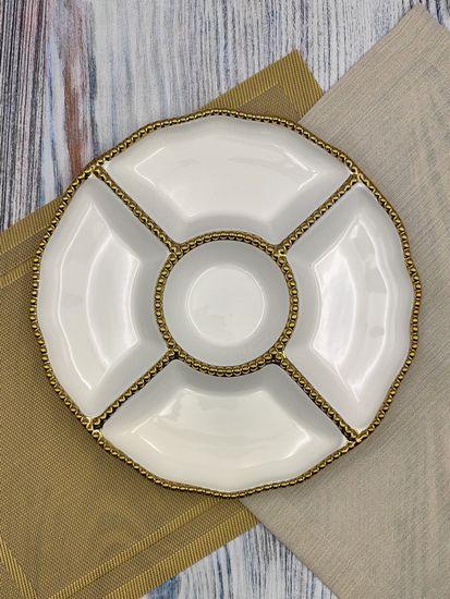 Менажница круглая 5 отделений 29 см. Бусины