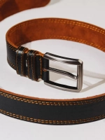 Ремень из натуральной кожи с пряжкой, подарочный