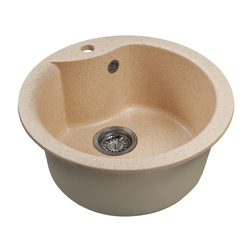 Мойкa ML-GMS101 СТАНДАРТ круглая, бежевый (328), 480 мм (глуб. чаши 190)