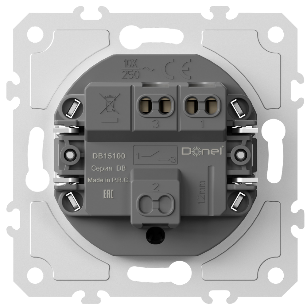 Механизм кнопки звонка 1-но клавишный, 1н.о. 10A 250В~, серия DA