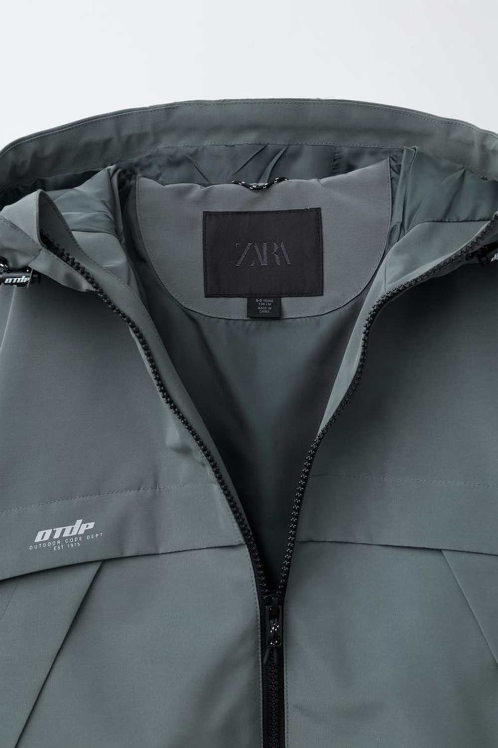 ZARA КУРТКА С НАДПИСЬЮ WATER REPELLENT, СТАЛЬНОЙ