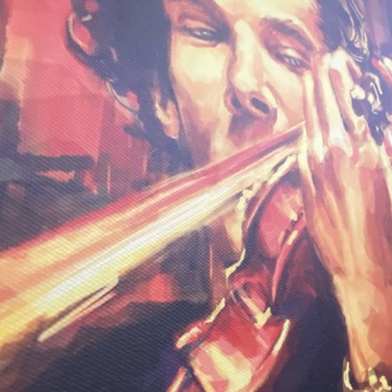 Картина Шерлока Холмса со скрипкой(светящаяся)