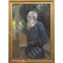 Измайлович В. М. Толстой Л. Н. в Ясной Поляне. Картон, пастель. СССР. 1957.