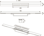 Профиль для душа TECEdrainprofile, 1200 мм, PVD Brushed Gold Optic