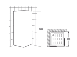 Душевое ограждение Roca VICTORIA, квадрат, 90 см. 7.M176.0.901.2 схема