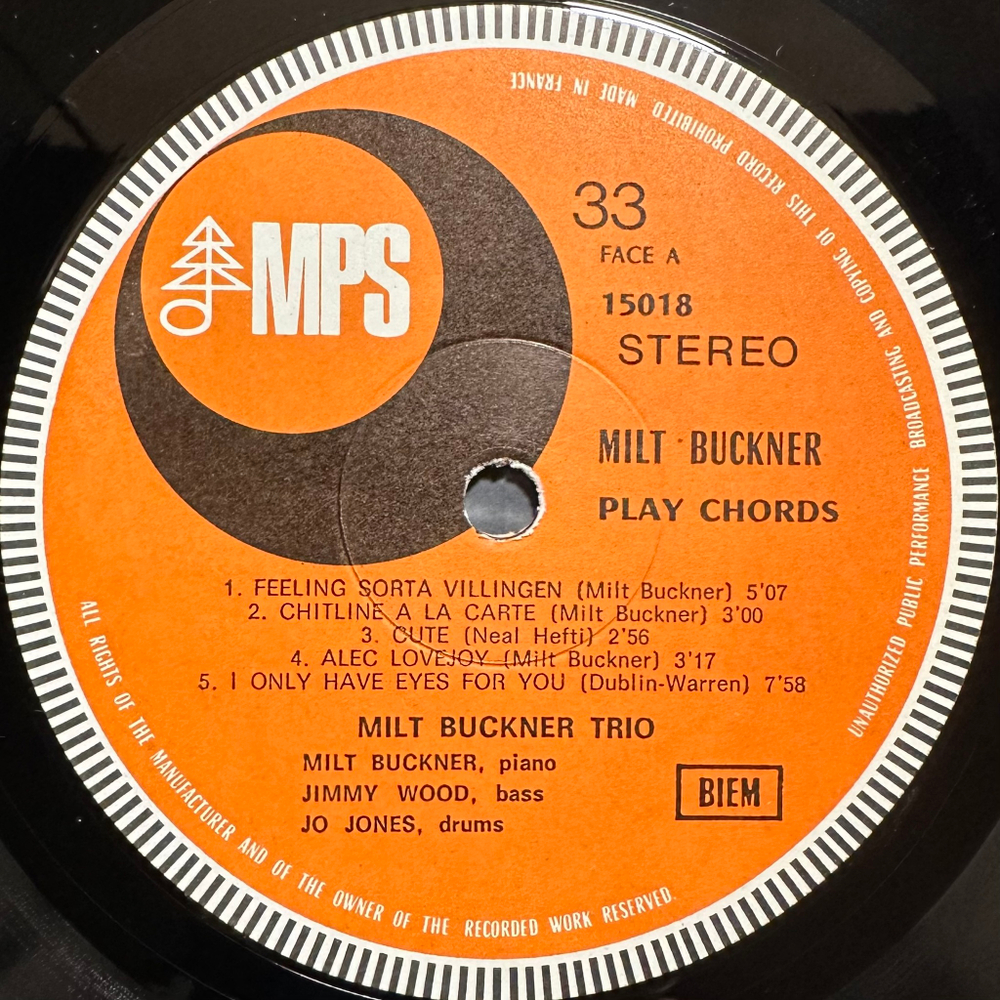 Milt Buckner Trio - Play Chords (Франция)