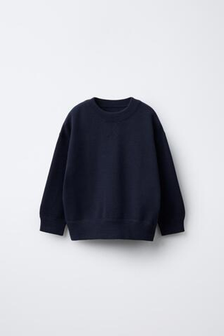 ZARA ОДНОТОННЫЙ СВИТЕР, СИНИЙ