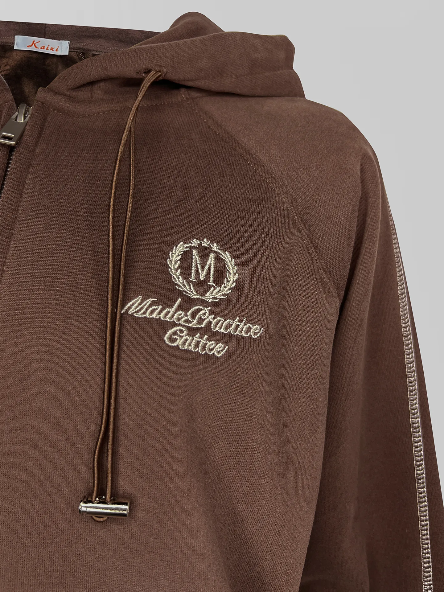 Спортивный костюм Kaixi KX25 на флисе из зип-худи и штанов с полосками по бокам