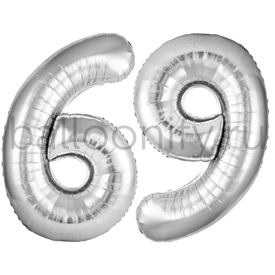 Шар ЦИФРА 6/9 SLIM Silver 40" 102 см