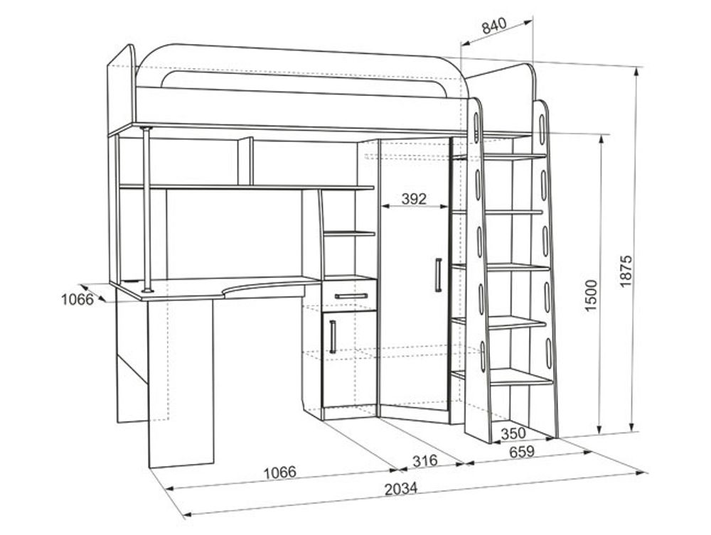 Детский комплекс «Мультиплекс» (дуб млечный), ЛДСП 16 мм, Мебельсон, г. Ижевск
