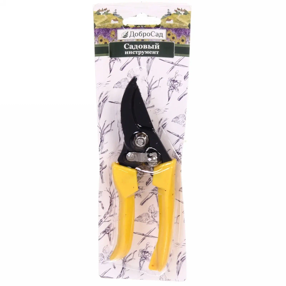 Секатор плоскостной 7» (18см) «Колор» пластиковые ручки ДоброСад