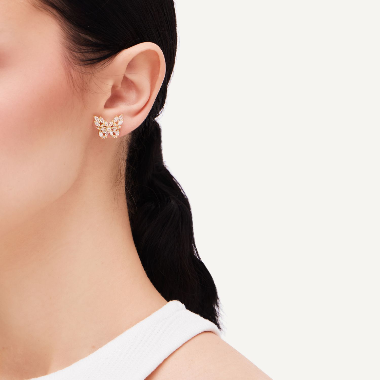 Серьги Butterfly Studs Earrings - Gold