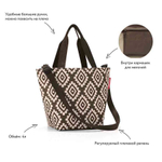 Сумка shopper xs diamonds mocha